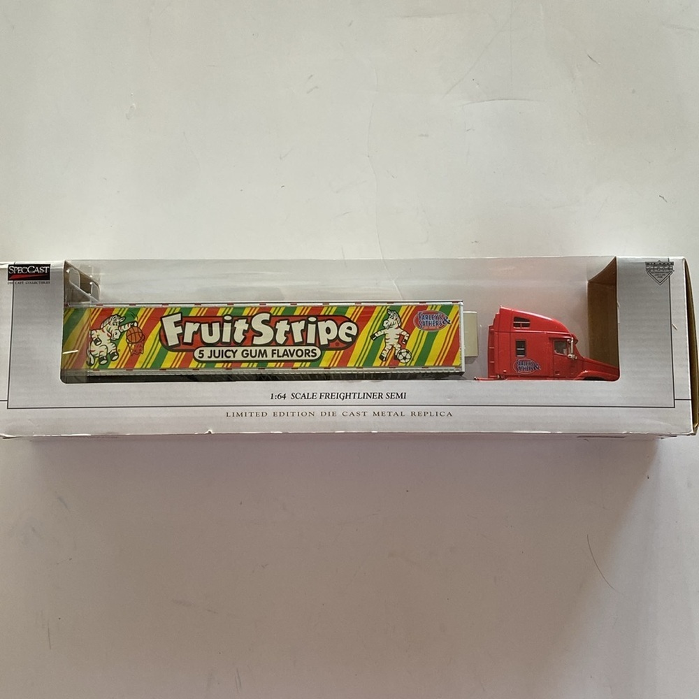 SpecCast Limited Edition Die Cast Metal Fruit Stripe Semi Truck 1:64 Replica 14”